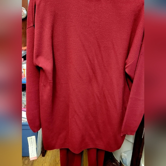 Karen Lessly Burgandy Cardigan Sweater & Pants Large - Picture 8 of 12